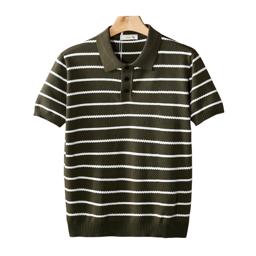 POLOSHIRT MIT STREIFEN UND KNÖPFEN